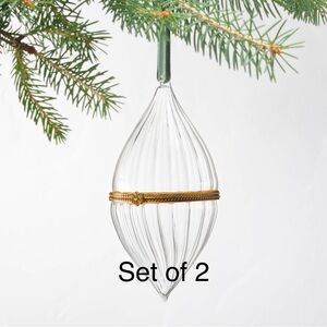 Target Hearth & Hand w/ Magnolia Glass & Brass Fillable Fluted Tear Ornament
